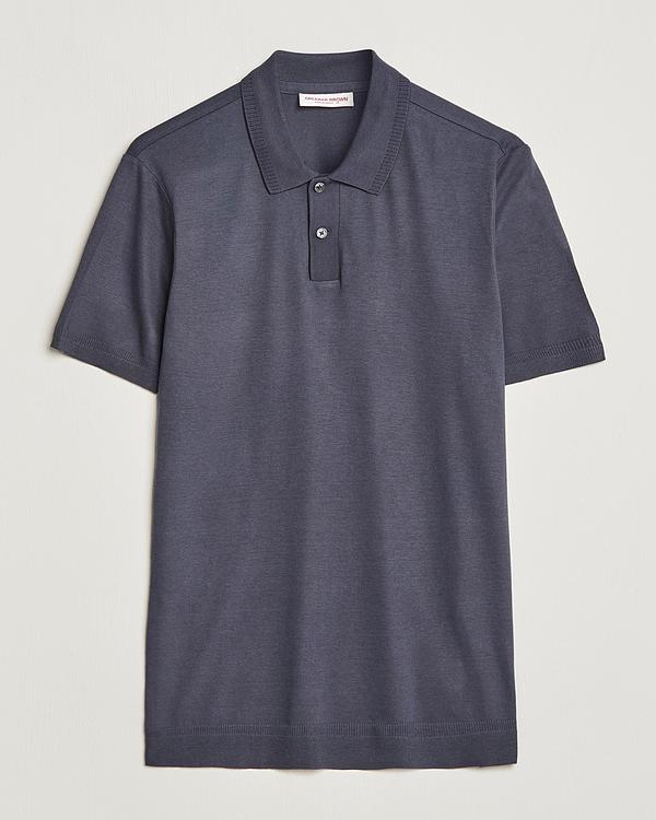 Dark grey short sleeve polo shirt from Orlebar Brown