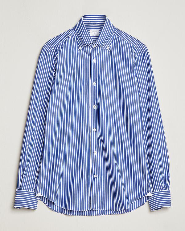 Striped blue casual shirt from Mazzarelli