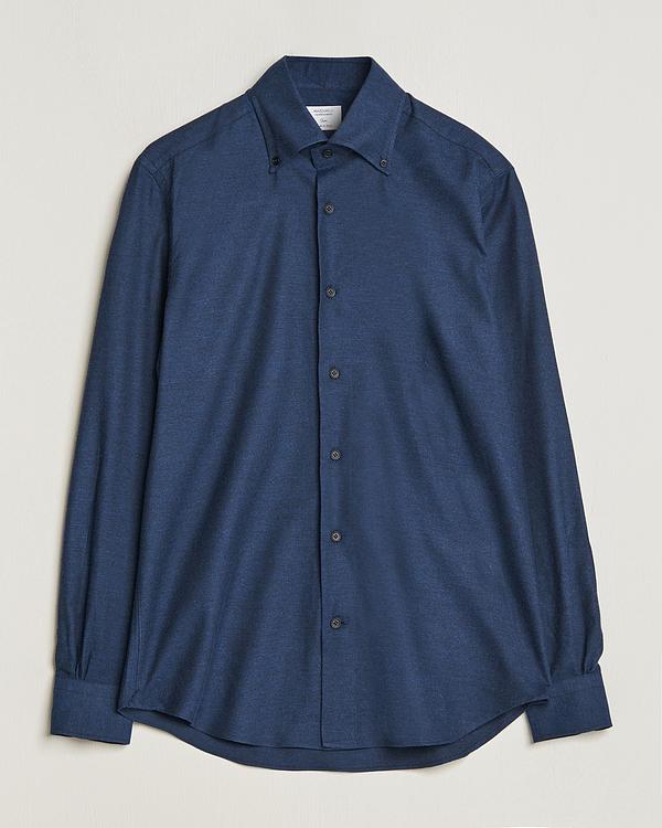 Dark blue flannel shirt from Mazzarelli