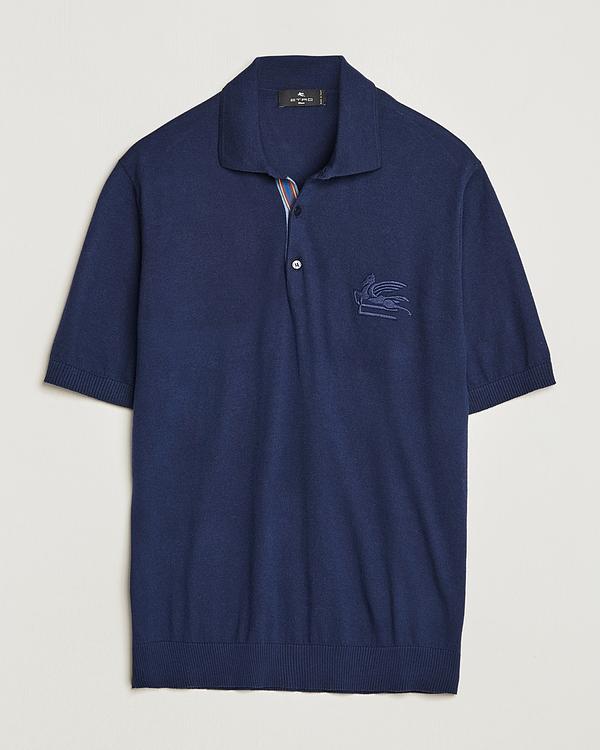 Dark blue short sleeve polo shirt from Etro