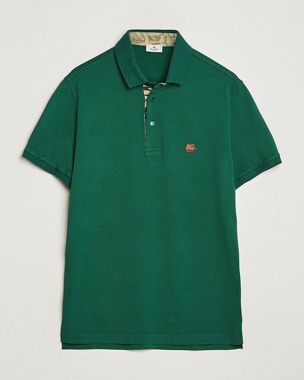 Teal short sleeve polo shirt from Etro
