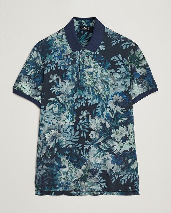 Dark blue short sleeve polo shirt from Etro