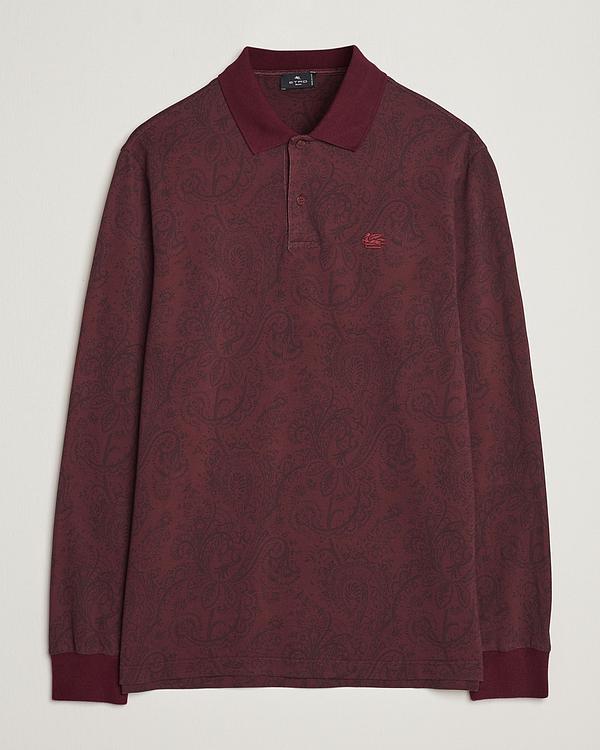Brown long sleeve polo shirt from Etro