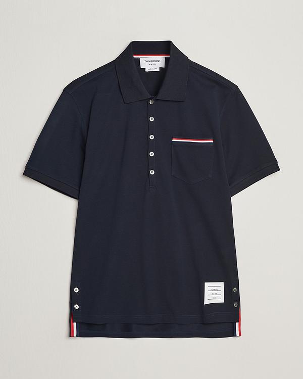 Black short sleeve polo shirt from Thom Browne
