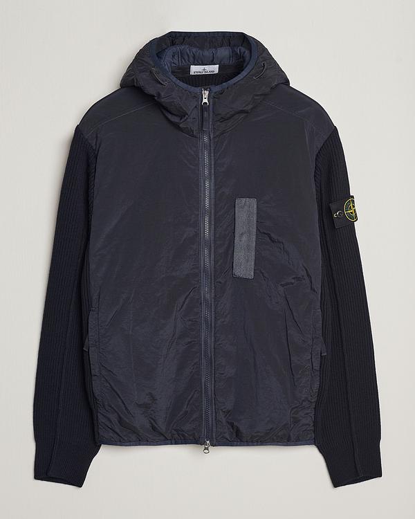 Black hybrid jacket from Stone Island