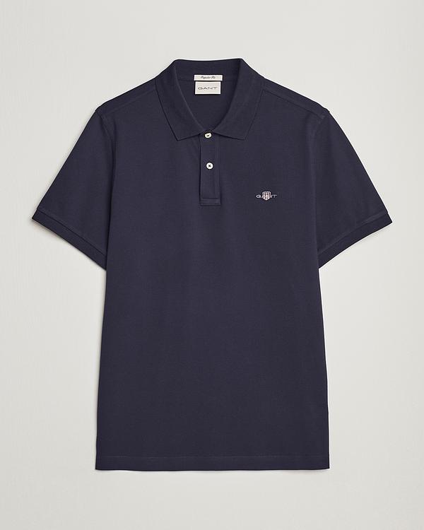 Dark grey short sleeve polo shirt from Gant