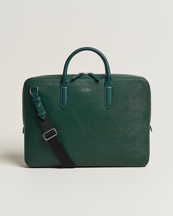 Dark green briefcase from Smythson