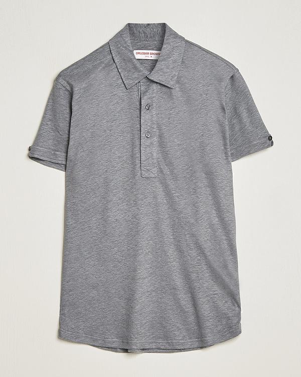 Grey short sleeve polo shirt from Orlebar Brown