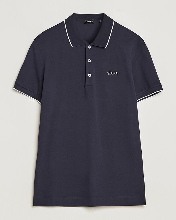 Dark grey short sleeve polo shirt from Zegna