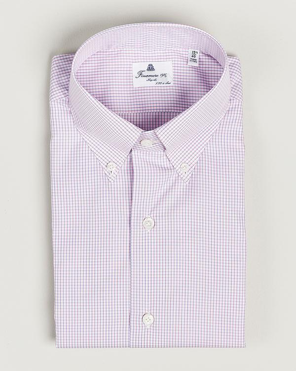 Checkered white business shirt from Finamore Napoli