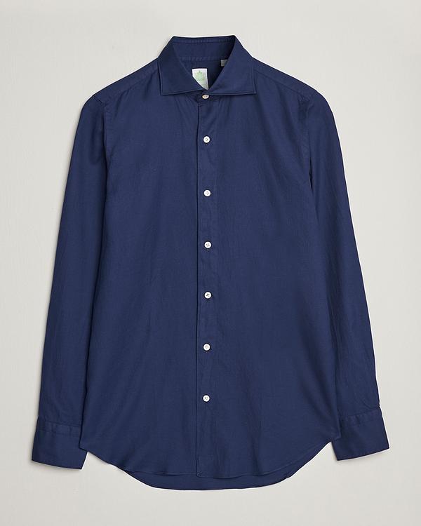 Dark blue flannel shirt from Finamore Napoli