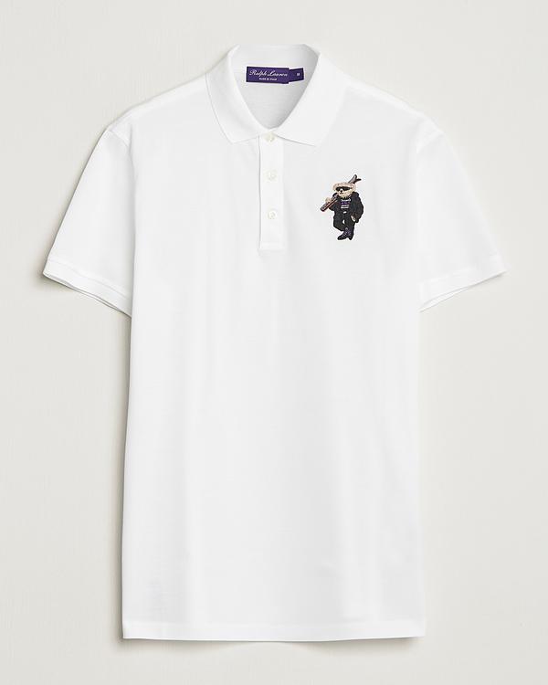 Print white short sleeve polo shirt from Ralph Lauren Purple Label