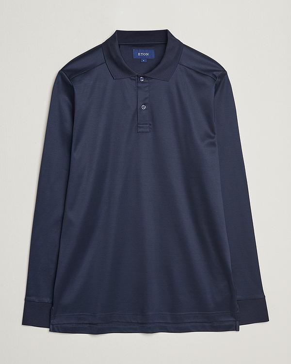 Dark grey long sleeve polo shirt from Eton