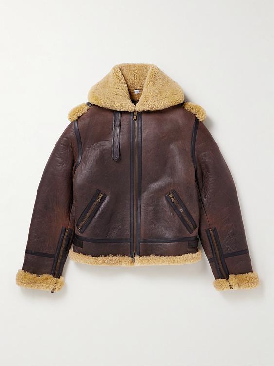 Dark brown leather jacket from Burberry