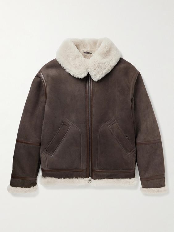 Dark brown leather jacket from Loro Piana