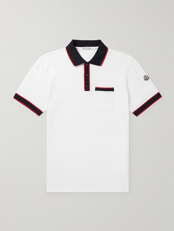 White short sleeve polo shirt from Moncler