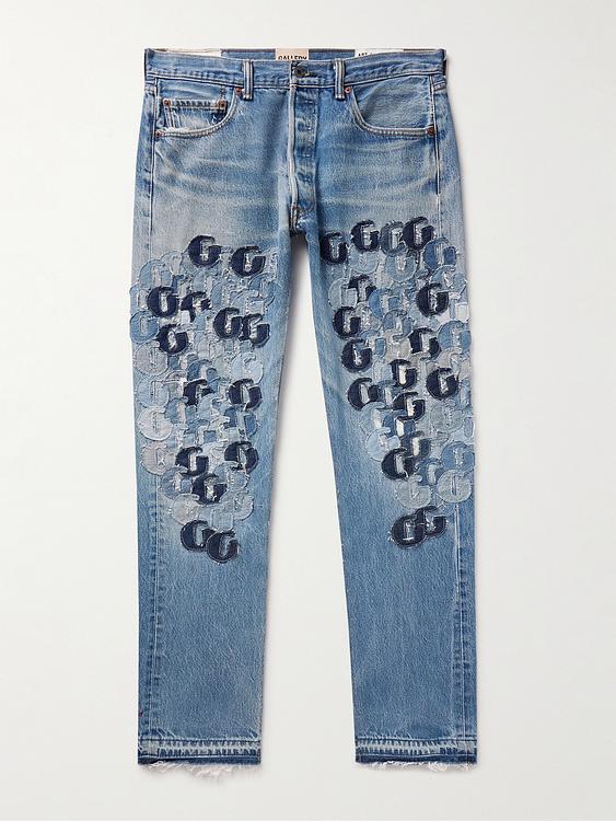 Blue distressed jeans from Gallery Dept.