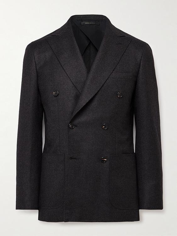 Black double-breasted blazer from Brioni