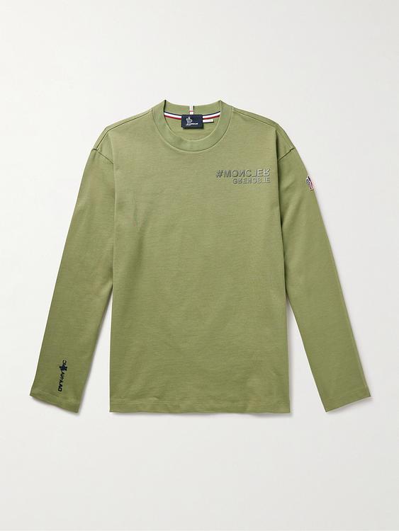 Khaki long sleeve t-shirt from Moncler Grenoble