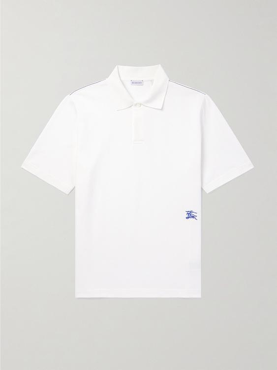 White short sleeve polo shirt from Burberry