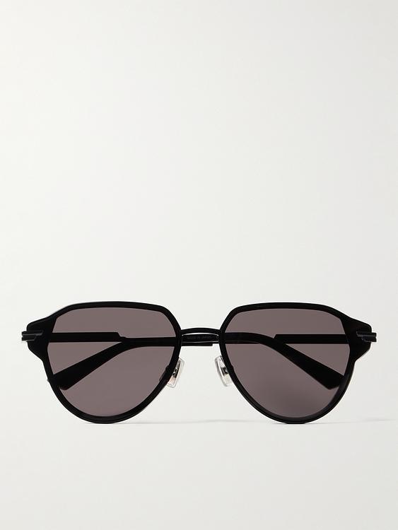 Taupe d-frame sunglasses from Bottega Veneta