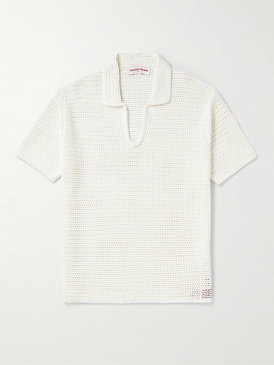 White short sleeve polo shirt from Orlebar Brown