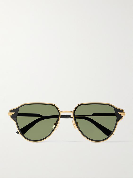 Green d-frame sunglasses from Bottega Veneta