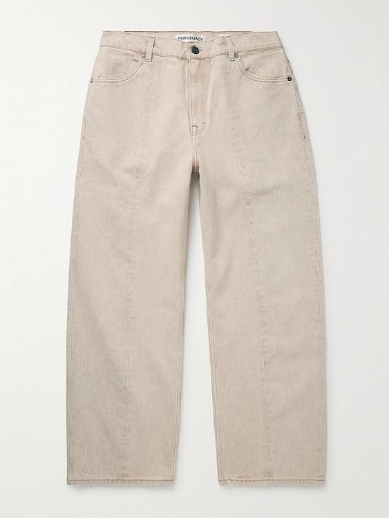 Beige wide-leg casual trousers from Our Legacy