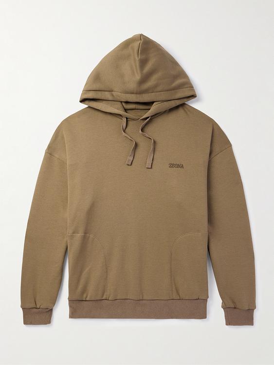 Brown hooded sweatshirt from Zegna