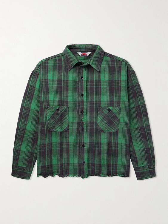 Checkered dark grey flannel shirt from Saint Mxxxxxx