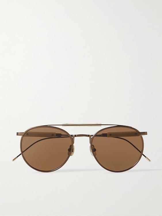 Brown d-frame sunglasses from Brunello Cucinelli