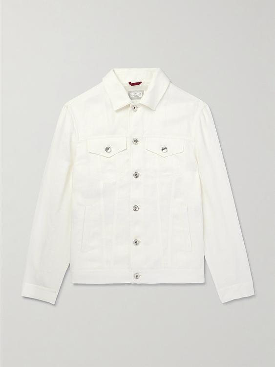 White casual jacket from Brunello Cucinelli