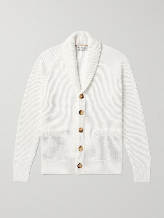 White cardigan from Brunello Cucinelli