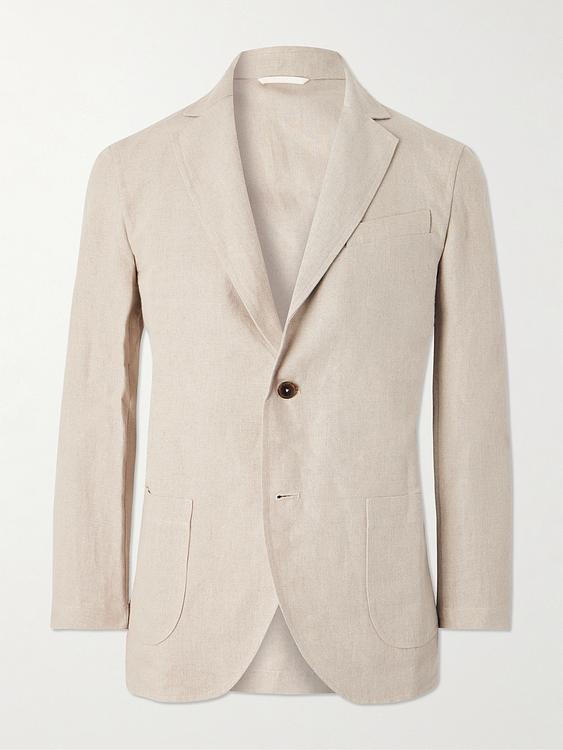 Beige suit jacket from De Bonne Facture
