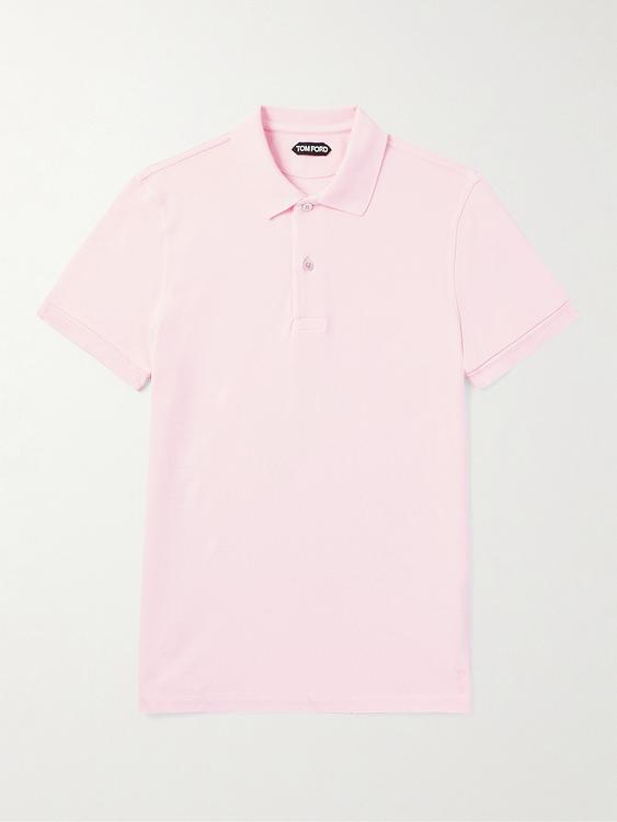 Light pink short sleeve polo shirt from Tom Ford