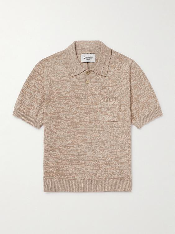 Beige short sleeve polo shirt from Corridor