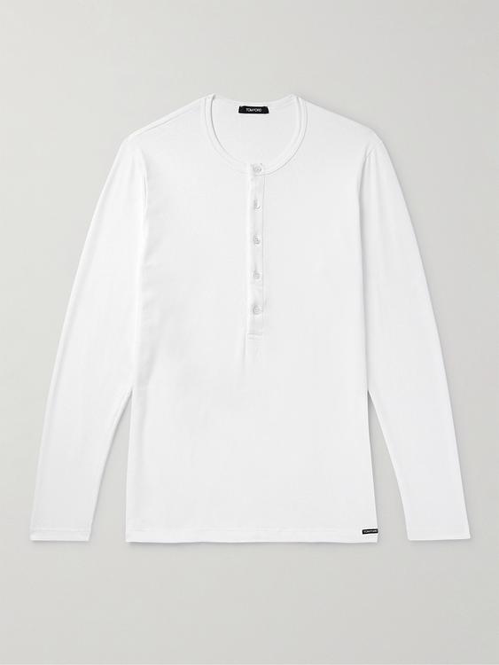 White henley shirt from Tom Ford