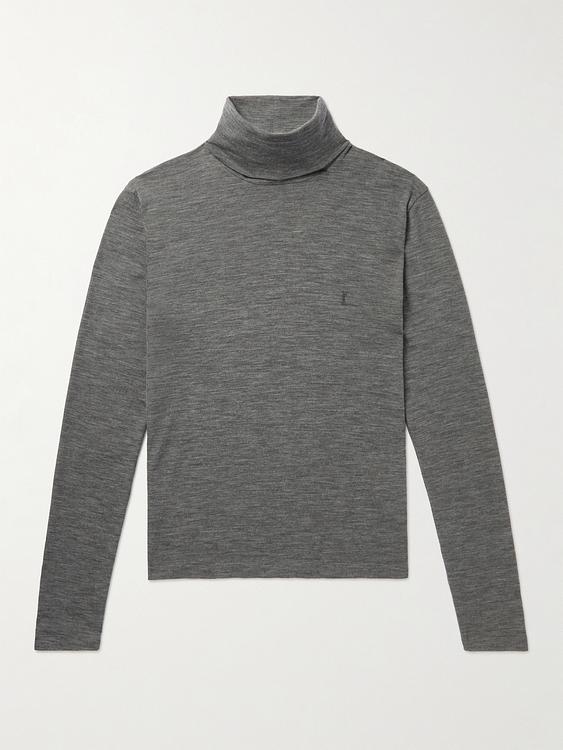 Grey turtleneck from Saint Laurent