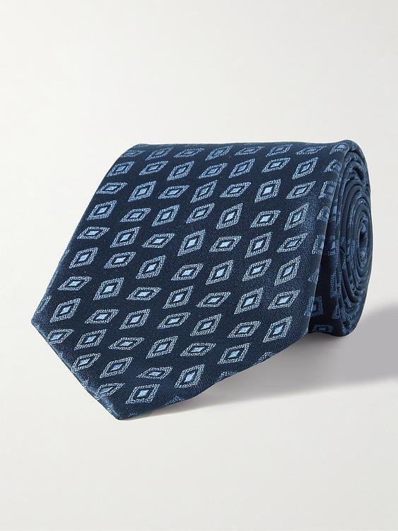 Dark blue tie from Charvet