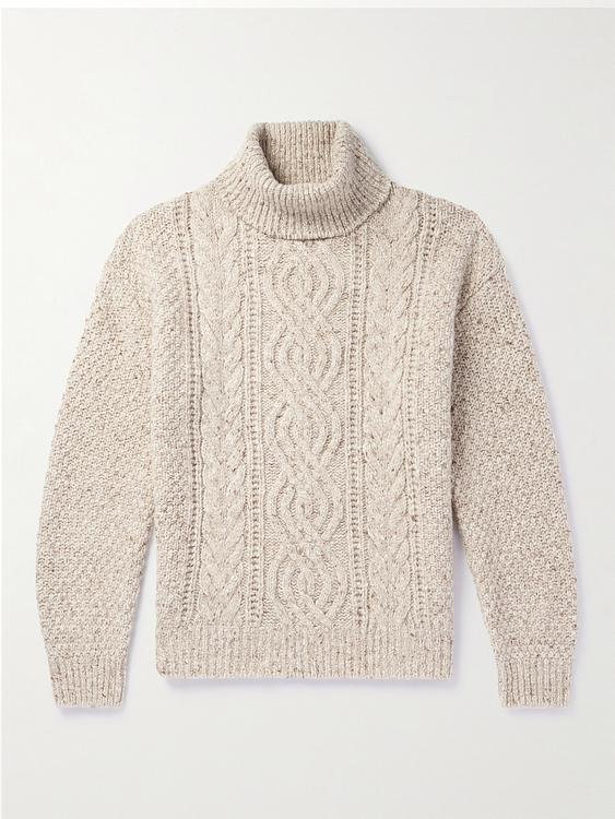 White turtleneck from Loro Piana