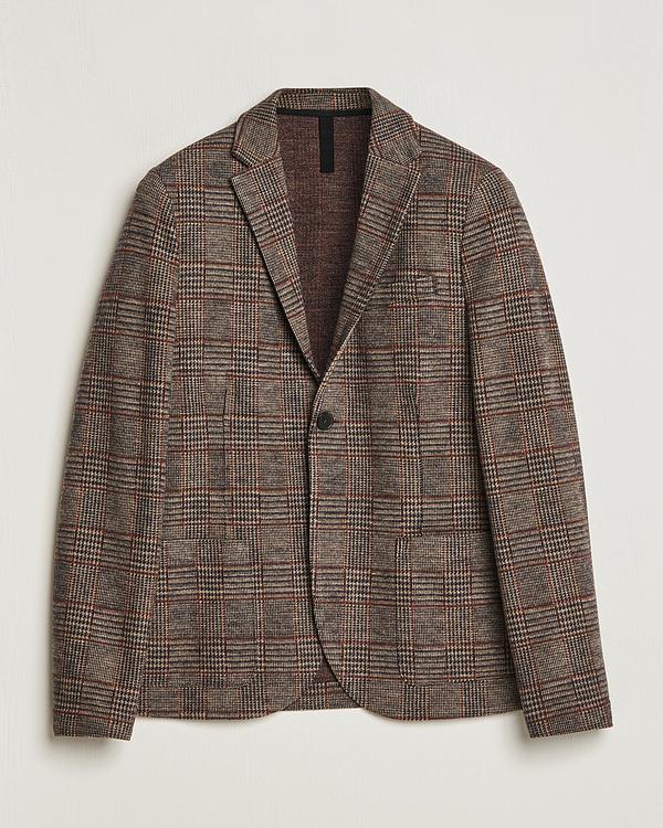 Checkered dark brown blazer from Harris Wharf London