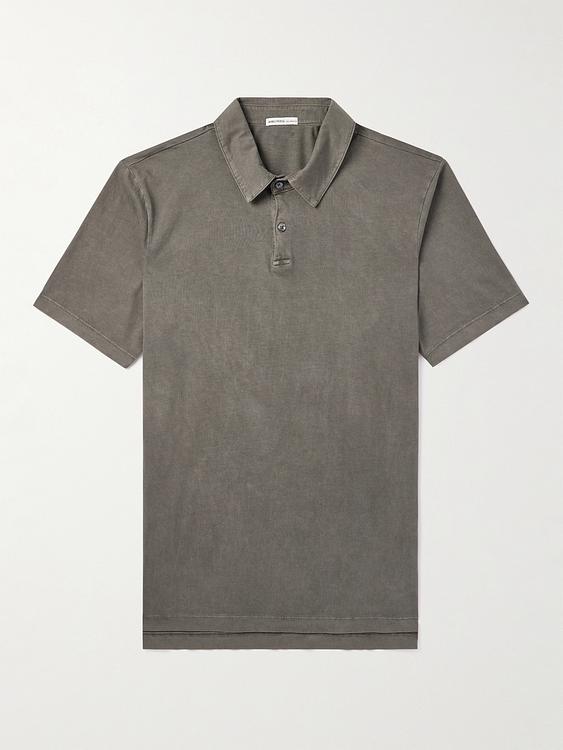 Grey short sleeve polo shirt from James Perse