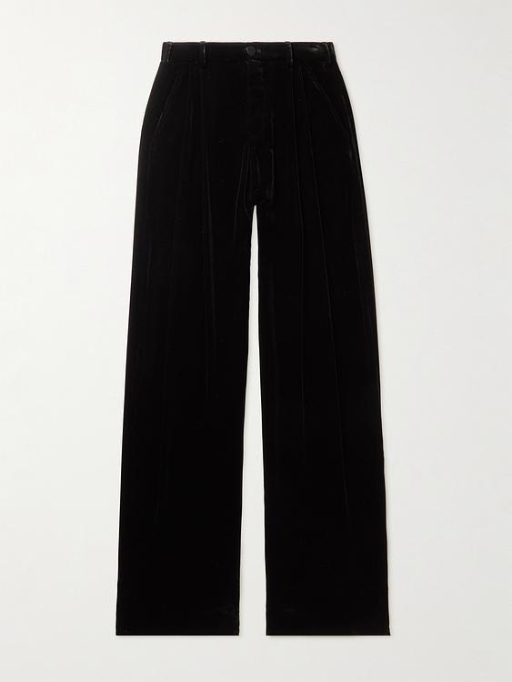 Black wide-leg casual trousers from Saint Laurent