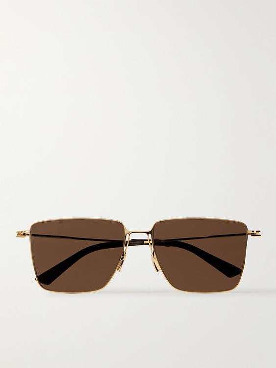 Brown d-frame sunglasses from Bottega Veneta