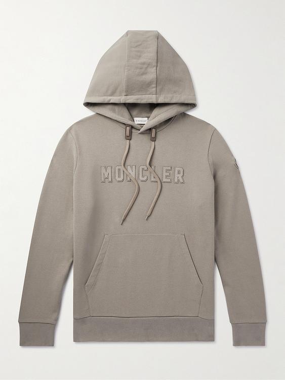 Print grey hooded sweatshirt from Moncler
