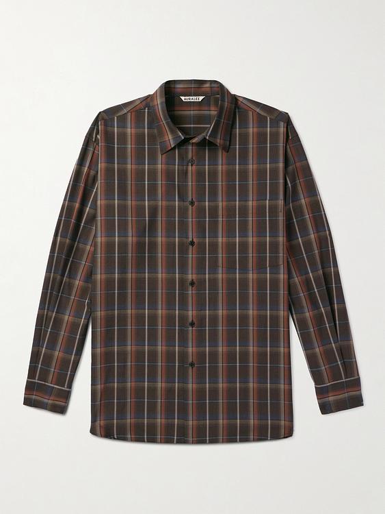 Checkered dark grey casual shirt from Auralee