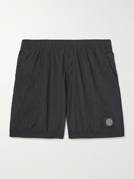 Dark grey swim shorts from Stone Island