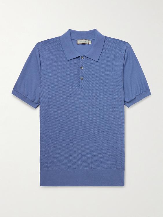 Blue short sleeve polo shirt from Canali