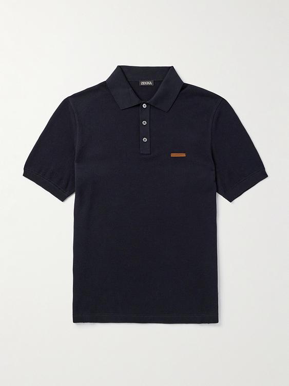 Black short sleeve polo shirt from Zegna