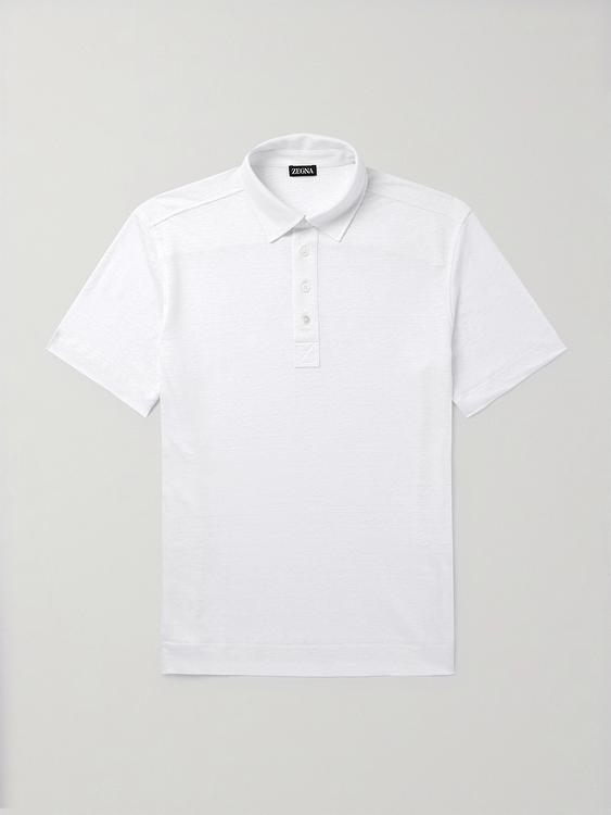 White short sleeve polo shirt from Zegna